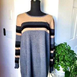 Willi Smith merino wool striped tunic sweater sz 3x